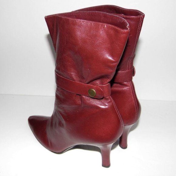 NWT red leather boots size 8 - Picture 6 of 6